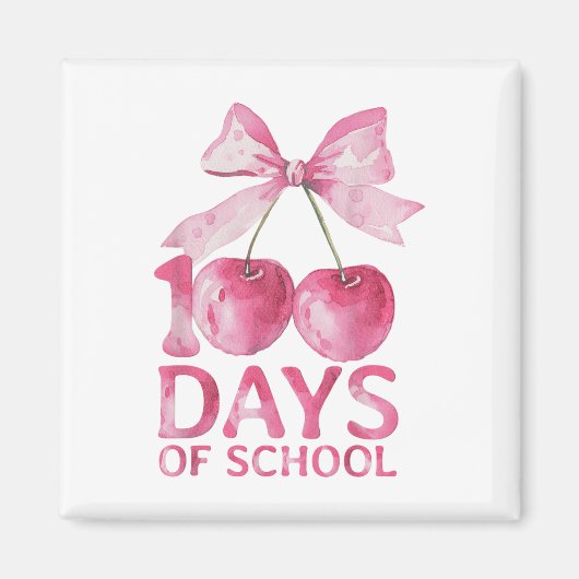 100日の学校コケットかわいいさくらんぼボウ100th マグネット (正面)