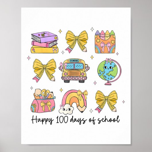 100日の学校コケット学校先生子供 ポスター (正面)