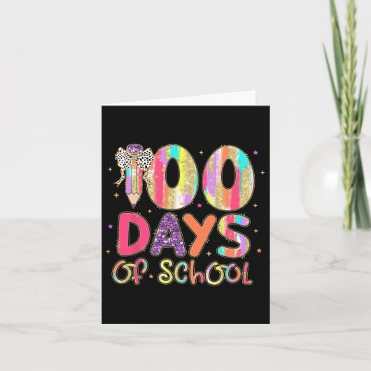 100日の学校コケット鉛筆の弓先生ギ カード (正面)