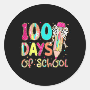 100日の学校コケット鉛筆の弓先生ギ ラウンドシール