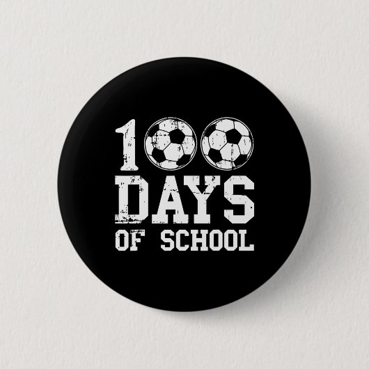 100日の学校サッカー先生と子供 缶バッジ (正面)