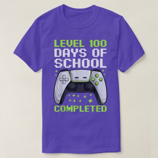 100日の学校シャツ、少年レベル完了 Tシャツ (デザイン正面)