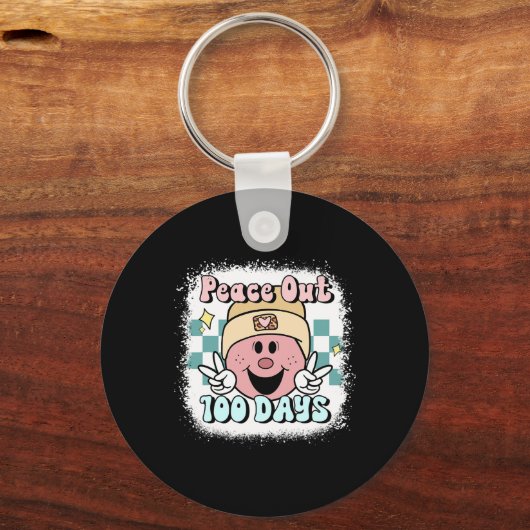 100日の学校スマイル顔100日目 キーホルダー (正面)