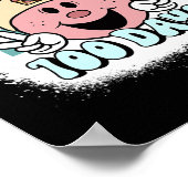 100日の学校スマイル顔100日目 ポスター (角)