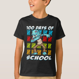 100日の学校ダビングゾンビおもしろい動物愛好家 Tシャツ