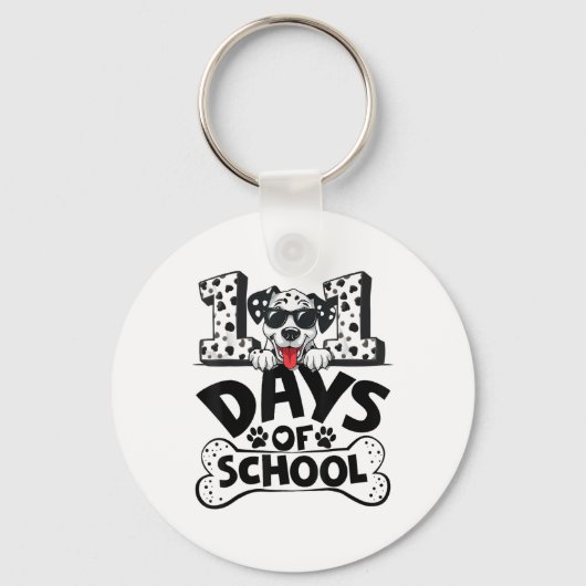100日の学校ダルマチア犬の男の子100th キーホルダー (正面)