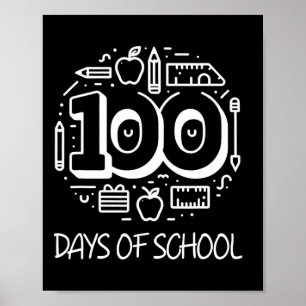 100日の学校チョーク聖書的先生キッズ100th ポスター