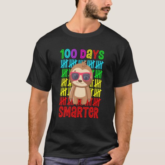100日の学校ティーズ先生スロスハッピーハッピーザ100日 Tシャツ (正面)