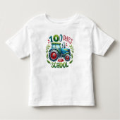 100日の学校トラクターお祝い トドラーTシャツ (正面)