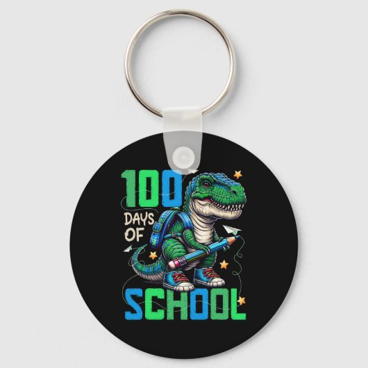 100日の学校トレックス100頭が切れる日100日 キーホルダー (正面)