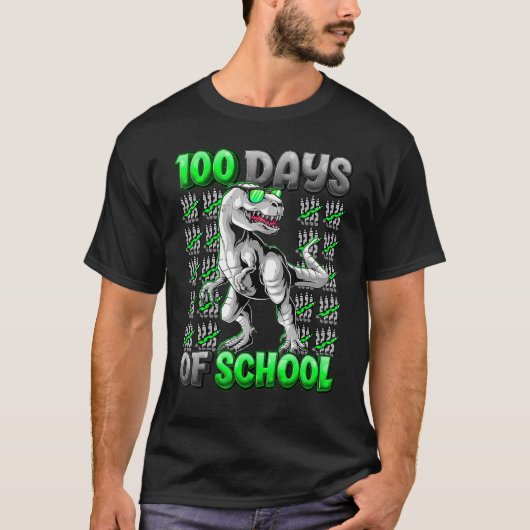 100日の学校トレックス100頭が切れる日100日 Tシャツ (正面)