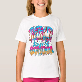 100日の学校ドリップTシャツ - 野球アイスクリーム Tシャツ