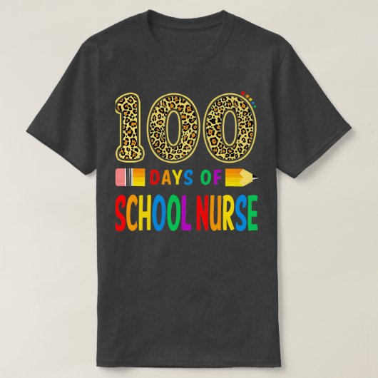 100日の学校ナース先生または100番目 Tシャツ (デザイン正面)