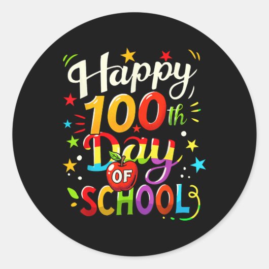 100日の学校ハッピー100日_7 ラウンドシール (正面)