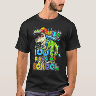 100日の学校ハッピー100th日ディノレックスDinosa Tシャツ