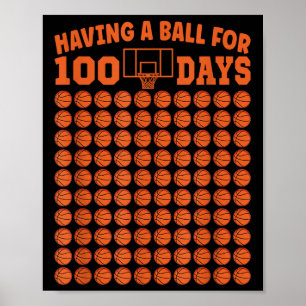 100日の学校バスケットボール100日の男の子 ポスター