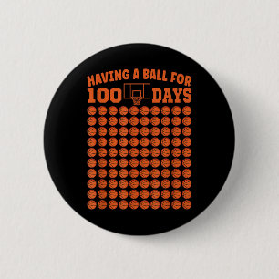 100日の学校バスケットボール100日の男の子 缶バッジ