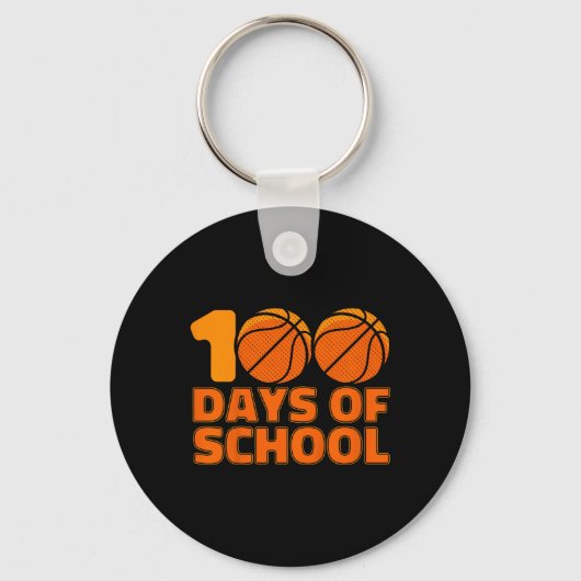 100日の学校バスケットボール100日目 キーホルダー (正面)