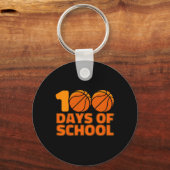 100日の学校バスケットボール100日目 キーホルダー (正面)