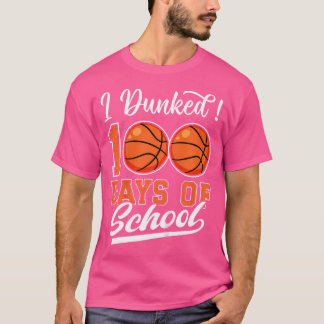 100日の学校バスケットボール100thの子供 tシャツ