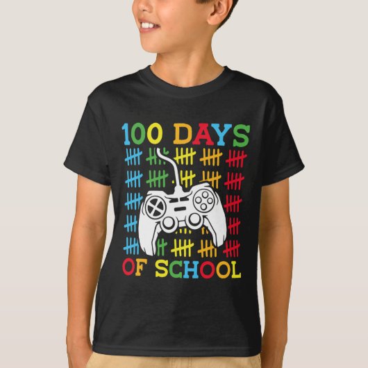100日の学校ビデオゲームのコントローラGaming K Tシャツ (正面)