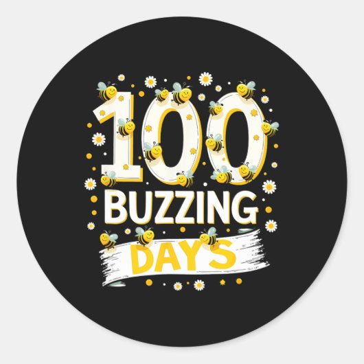 100日の学校ミツバチ100の騒々しい日 ラウンドシール (正面)