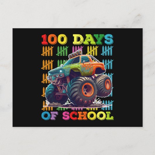 100日の学校モンスタートラック先生生 ポストカード (正面)