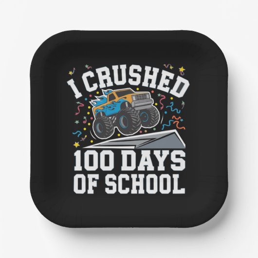 100日の学校モンスタートラック100日学校 ペーパープレート (正面)