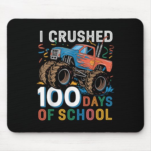 100日の学校モンスタートラック100日目 マウスパッド (正面)