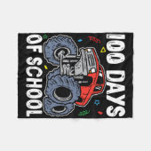 100日の学校モンスタートラック100日Scho フリースブランケット (正面(横))