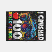 100日の学校モンスタートラック100日Scho フリースブランケット (正面(横))