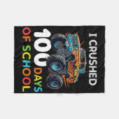 100日の学校モンスタートラック100日Scho フリースブランケット (正面(横))