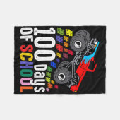 100日の学校モンスタートラック100日Scho フリースブランケット (正面(横))