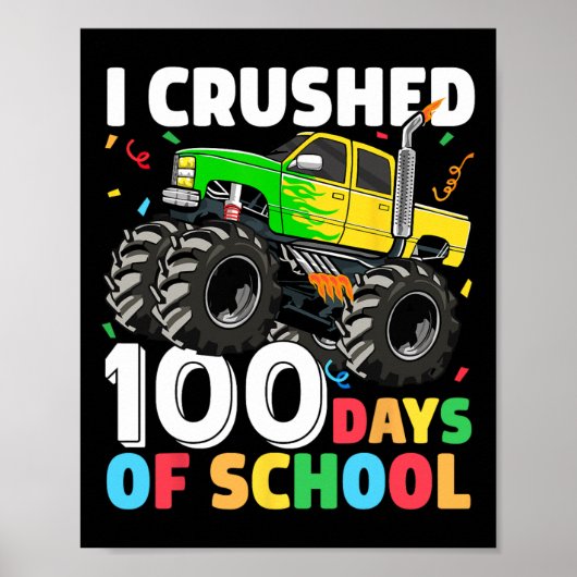 100日の学校モンスタートラック100日Scho ポスター (正面)