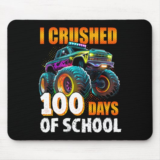 100日の学校モンスタートラック100日Scho マウスパッド (正面)