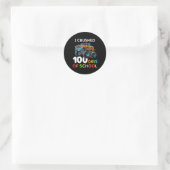 100日の学校モンスタートラック100日Scho ラウンドシール (バッグ)