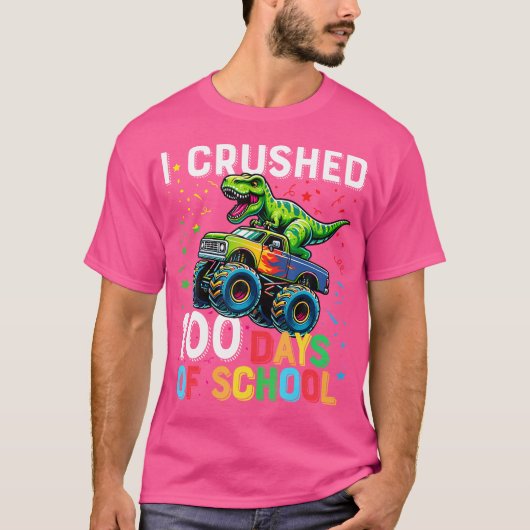 100日の学校モンスタートラック100日Scho Tシャツ (正面)