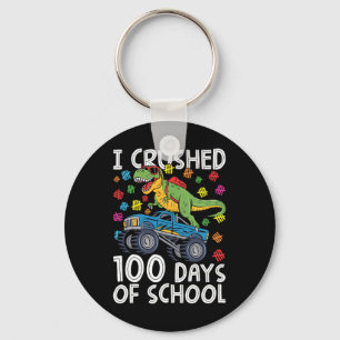 100日の学校モンスタートラックTレックス100日目 キーホルダー