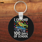 100日の学校モンスタートラックTレックス100日目 キーホルダー (正面)