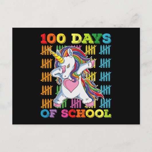 100日の学校ユニコーン先生 ポストカード (正面)