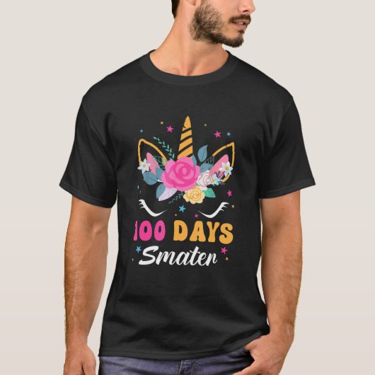 100日の学校ユニコーン100頭が切れる日 おもしろい Tシャツ (正面)