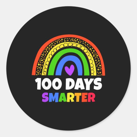100日の学校レインボーキッズと先生 ラウンドシール (正面)