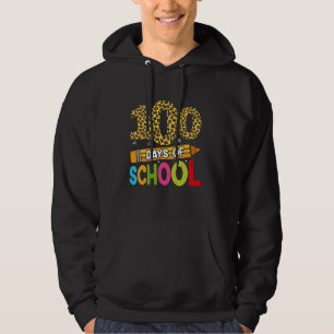 100日の学校レオパード先生キッズ100日目 パーカ