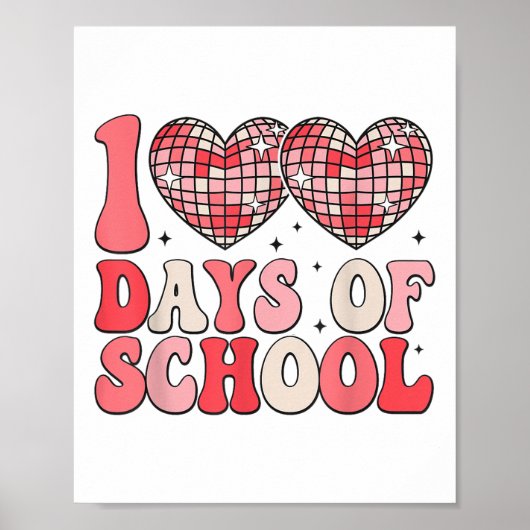 100日の学校レトロディスコハート100日目 ポスター (正面)