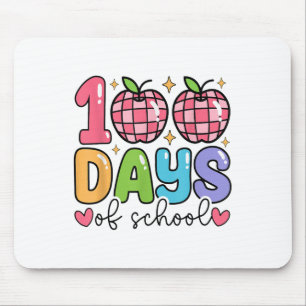 100日の学校レトロディスコ先生キッズハッピー マウスパッド