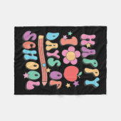 100日の学校レトロGroovy 100th Day Of Schooo フリースブランケット (正面(横))