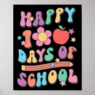 100日の学校レトロGroovy 100th Day Of Schooo ポスター
