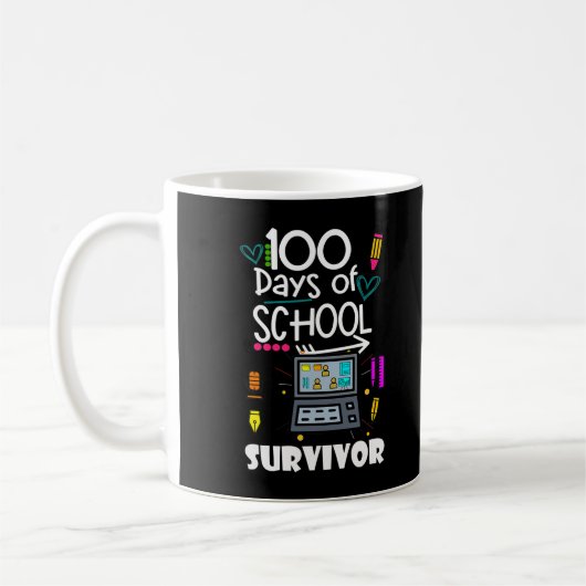100日の学校仮想先生Tシャツ コーヒーマグカップ (左)