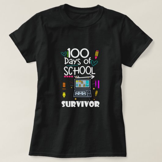 100日の学校仮想先生Tシャツ Tシャツ (デザイン正面)