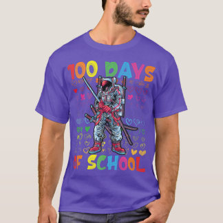 100日の学校先生の子供の侍の宇宙飛行士 Tシャツ